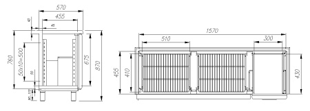 Холодильный стол Carboma Т57 М2-1-С 9006-1 корпус серый, без борта (BAR-360К)