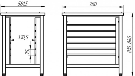 Подставка под оборудование Abat ПК-6-2/3