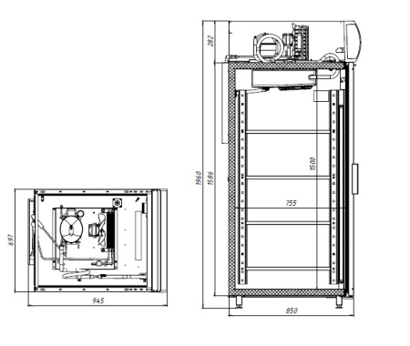 Шкаф холодильный фармацевтический Polair ШХФ-0,7 ДС с опциями