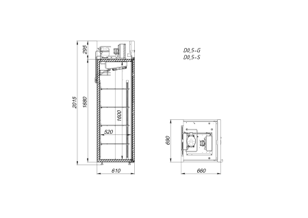 Холодильный шкаф Аркто D0.5-GL (пропан) с канапе