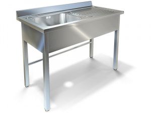 Стол разделочный из нержавейки с мойкой Стол разделочный из нержавейки с мойкой