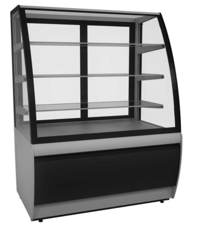 Кондитерская витрина Carboma K70 VV 1,3-1 (ВХСв-1,3д Люкс Техно) серо-черный