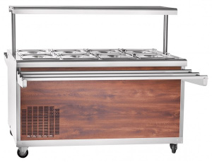 Прилавок для холодных закусок Abat ПВВ(Н)-70ПМ-01-НШ кашир.