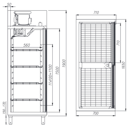 Шкаф холодильный Carboma R1400К (купе)