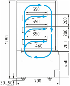 Витрина кондитерская Carboma KC70 VV 0,9-1 (ВХСв-0,9д CUBE Люкс)