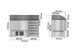 Стол для пиццы Tecnodom SLV02C6 Стол для пиццы Tecnodom SLV02C6