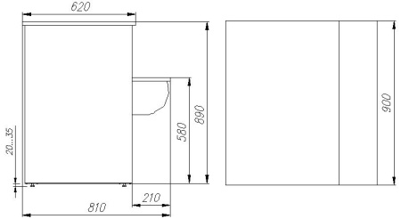 Кассовый прилавок Carboma G95 N 0,9-7 (П-1 Полюс) серый