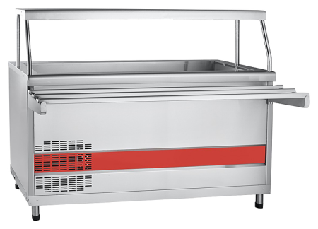 Прилавок-витрина Abat ПВВ(Н)-70КМ-03-НШ (нерж. столешница, 2 полки)