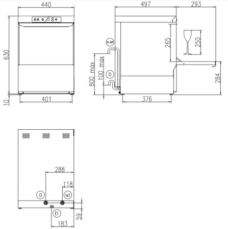 Стаканомоечная машина Aristarco AF 35.25 + DDE
