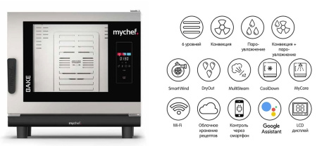 Пароконвектомат Distform MyChef Bake 6 EN 600х400 (BCE6100D+MYCHA357)