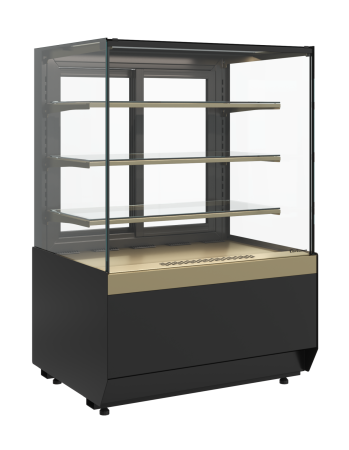 Кондитерская витрина Carboma KC70 VM 1,3-1 LIGHT (версия 2.0) черно-бежевый