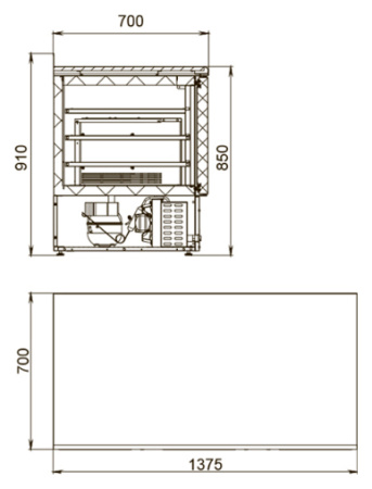 Стол холодильный Polair TMi3GN-G гранит Стол холодильный Polair TMi3GN-G гранит