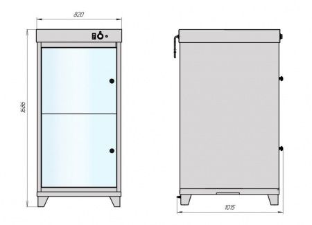 Расстоечный шкаф ВОСХОД ШРЭ-2.1 (стеклянная дверь)