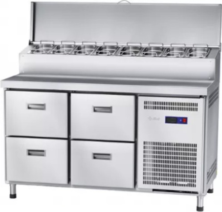 Холодильный стол среднетемпературный для пиццы ABAT СХС‑80‑01П (ящики 1/2, ящики 1/2)