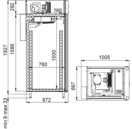Шкаф для колбасных изделий CS107 Salami (со стеклянной дверью)