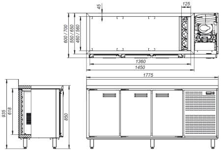 Стол морозильный Kayman КСМ-111/70