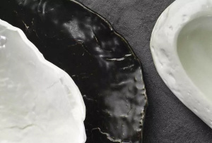 Тарелка плоская KUTAHYA GYOZA Matte Black NRI27DU740170, 27 см