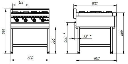 Газовая плита Abat ПГК-49П