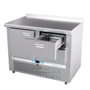 Стол холодильный Abat СХС-70Н-01 столешн. 202 с борт. (дверь-ящик 1/2) Стол холодильный Abat СХС-70Н-01 столешн. 202 с борт. (дверь-ящик 1/2)