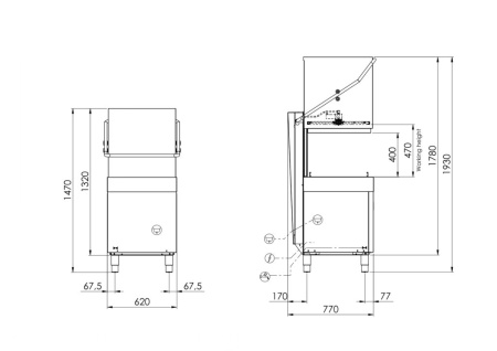 Купольная посудомоечная машина Compack X100E+DP65