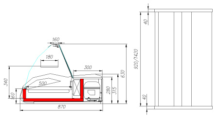 Холодильная витрина Carboma A87 SM 1,5-1 (ВХС-1,5 АРГО Люкс) 0012-1036