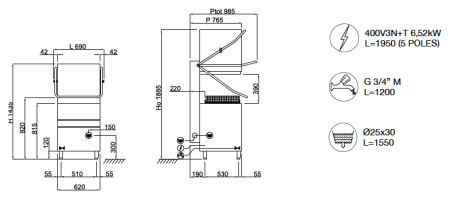 Купольная посудомоечная машина Compack X110E