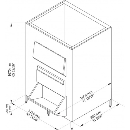 Бункер Brema Bin 550 V DS (для Muster 800-1500)