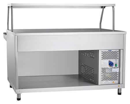 Прилавок-витрина Abat ПВВ(Н)-70КМ-01-НШ (нерж. столешница, 2 полки)