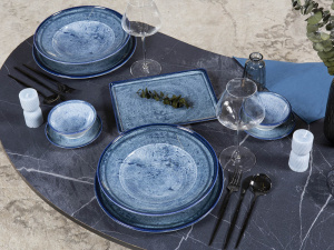 Тарелка плоская KUTAHYA CORENDON Blue Stone BNTAN23x17DU890003/G, 23x17 см Тарелка плоская KUTAHYA CORENDON Blue Stone BNTAN23x17DU890003/G, 23x17 см