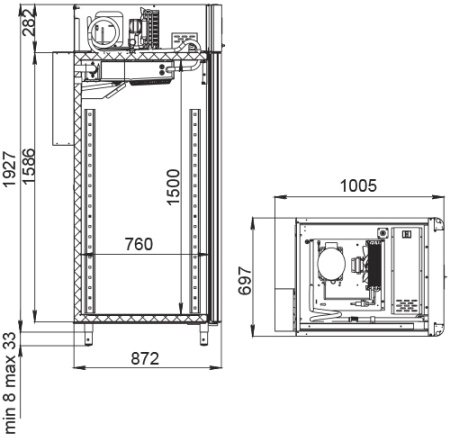 Шкаф для вызревания сыра CS107 Cheese (со стеклянной дверью)