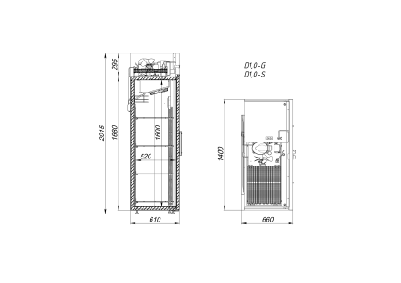 Холодильный шкаф Аркто V1.0-SLd (пропан) с канапе