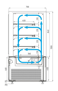 Схема витрины KC71‑130 VV 1,2‑1