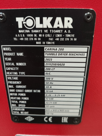 Уцененная сушильная машина Tolkar Carina 201 (10кг)