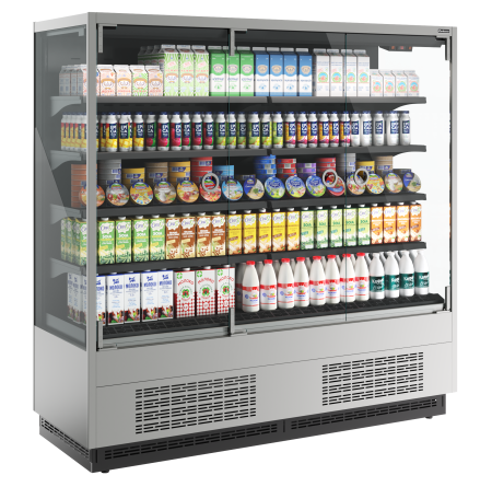 Холодильная горка Carboma FC20-07 VM 1,9-1 LIGHT (фронт Х0) серо-черный