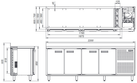 Стол холодильный Kayman КСХ-1111/70