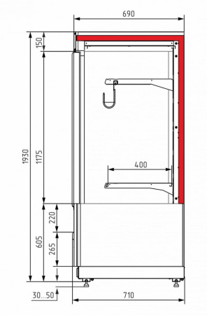 Холодильная горка Carboma FC20-07 VV 1,3-3 X7 Inox