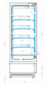 Холодильная горка Carboma FC20-07 VM 1,9-1 LIGHT (фронт Х0) серо-черный