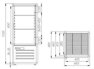 Кондитерская витрина Carboma D4 VM 120-1 (R120C) коричнево-золотой