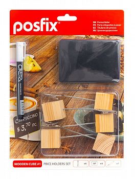 Набор ценникодержателей PosFix WOODEN CUBE №1 (202350) Набор ценникодержателей PosFix WOODEN CUBE №1 (202350)