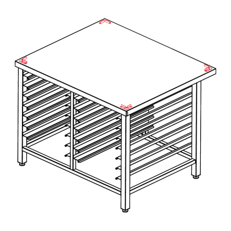 Подставка Vortmax ППК 14/955/800/720 под пароконвектомат