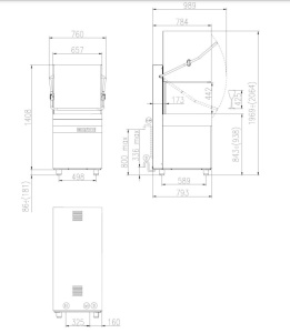 Купольная посудомоечная машина Aristarco AH 800 + DP + DDE со сливной помпой Купольная посудомоечная машина Aristarco AH 800 + DP + DDE со сливной помпой
