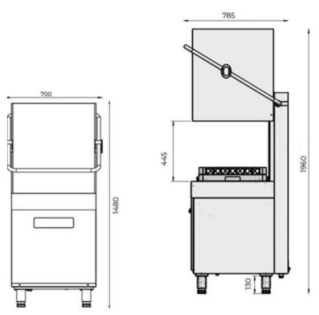 Машина посудомоечная купольная Tatra TW.H50+DR+DD TOUCH