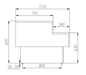Кассовый прилавок Carboma GC110 N 1,25-7 (П-1,25) серый Кассовый прилавок Carboma GC110 N 1,25-7 (П-1,25) серый