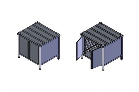 Подставка закрытая 900х800х850 односекц. д/противня 600х400 6 уровней S
