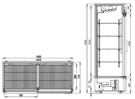 Холодильный шкаф Марихолодмаш Капри 1,5СК купе