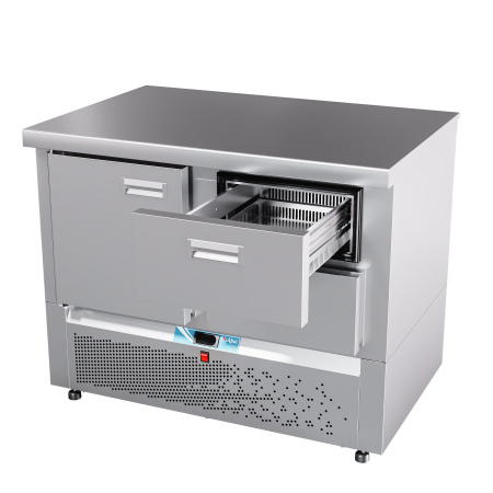 Стол холодильный Abat СХС-70Н-01 (дверь, 2 ящика 1/2, без борта)