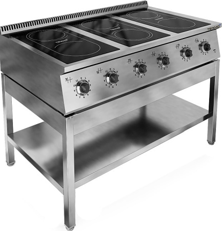 Плита индукционная Техно-ТТ ИП7-6/3,5/02С 6-конфорочная плоская Плита индукционная Техно-ТТ ИП7-6/3,5/02С 6-конфорочная плоская