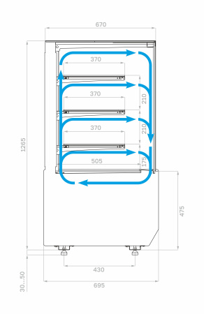 Витрина кондитерская Carboma KC70 VM 0,9-1 LIGHT (версия 2.0) черный