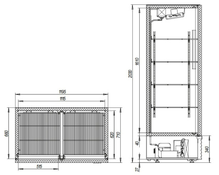 Холодильный шкаф Марихолодмаш Капри 1,12М нержавеющая сталь