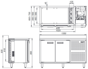 Стол холодильный Kayman КСХ-11/70 Стол холодильный Kayman КСХ-11/70